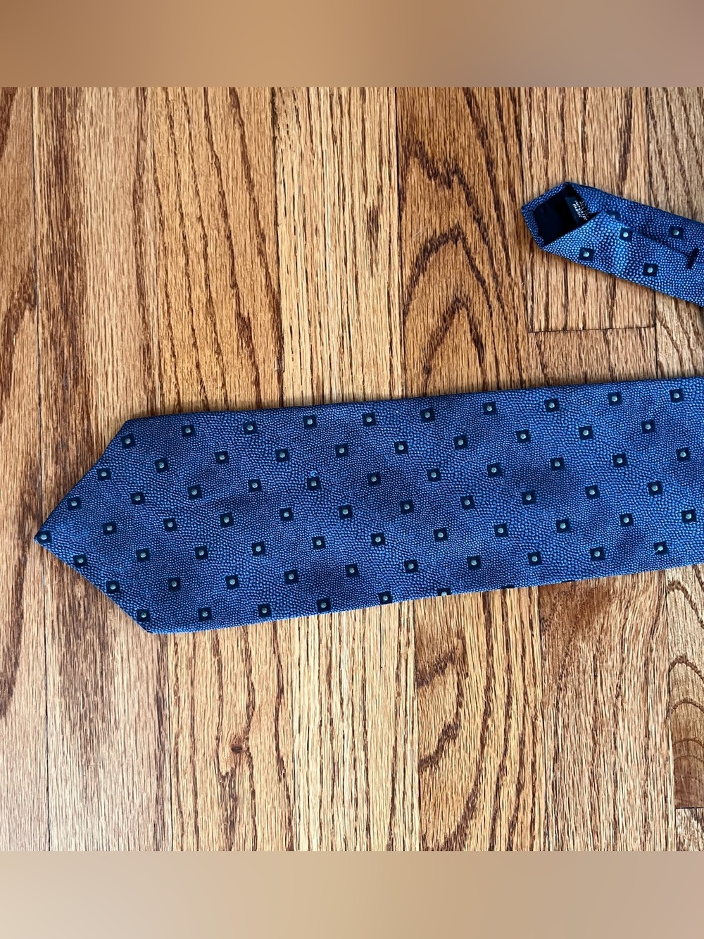 Classic Blue Geometric Men's Silk Tie